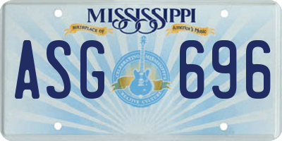 MS license plate ASG696