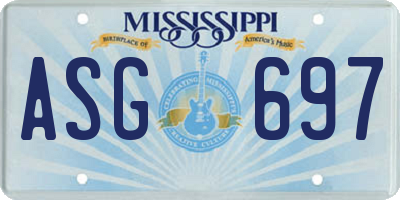 MS license plate ASG697