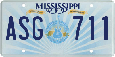 MS license plate ASG711