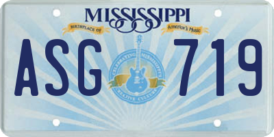 MS license plate ASG719
