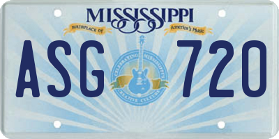 MS license plate ASG720