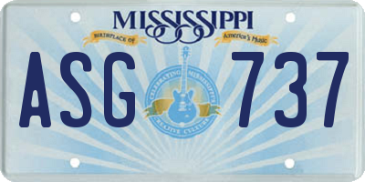 MS license plate ASG737
