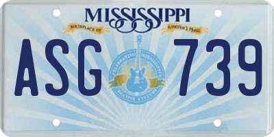 MS license plate ASG739