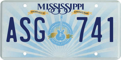 MS license plate ASG741