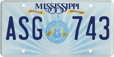 MS license plate ASG743