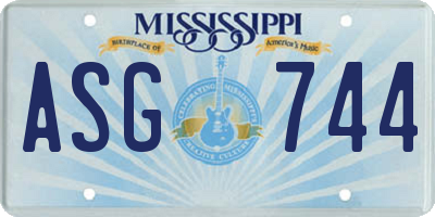 MS license plate ASG744