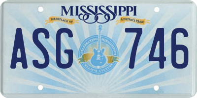 MS license plate ASG746
