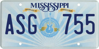 MS license plate ASG755