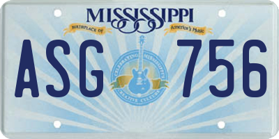 MS license plate ASG756