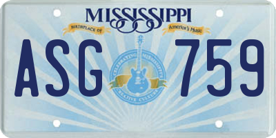 MS license plate ASG759