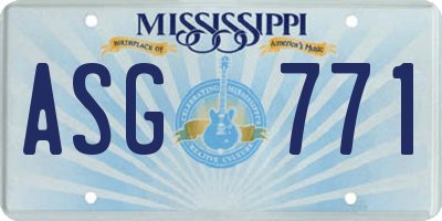 MS license plate ASG771