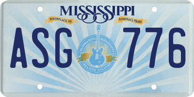 MS license plate ASG776