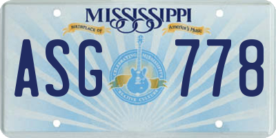 MS license plate ASG778