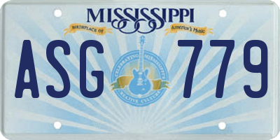 MS license plate ASG779