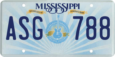 MS license plate ASG788