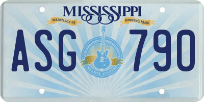 MS license plate ASG790