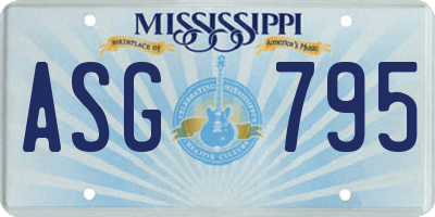 MS license plate ASG795