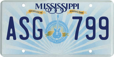 MS license plate ASG799