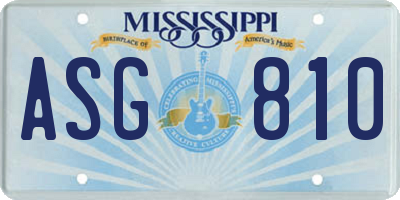 MS license plate ASG810