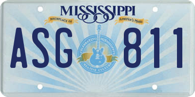 MS license plate ASG811