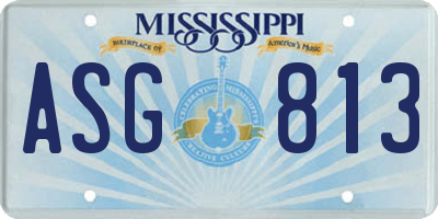 MS license plate ASG813