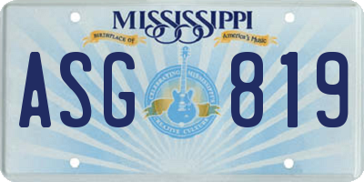 MS license plate ASG819