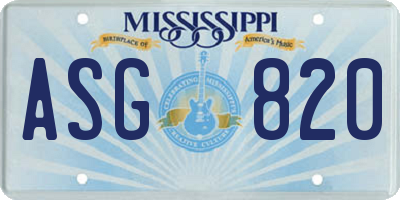 MS license plate ASG820