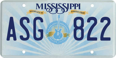 MS license plate ASG822