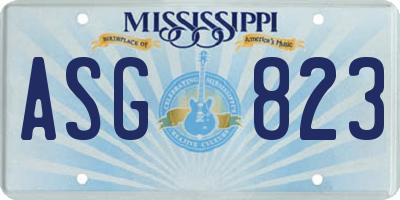 MS license plate ASG823
