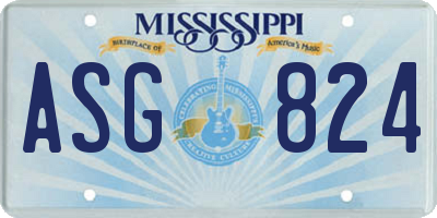 MS license plate ASG824