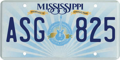 MS license plate ASG825