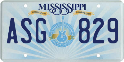 MS license plate ASG829