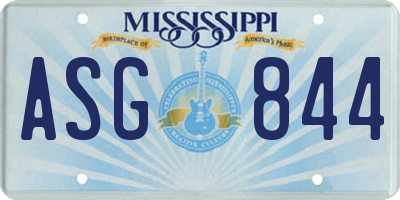 MS license plate ASG844