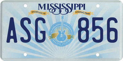 MS license plate ASG856
