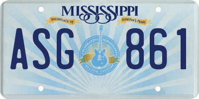 MS license plate ASG861