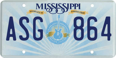MS license plate ASG864