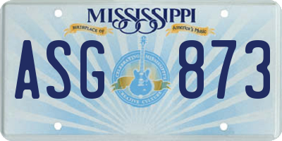 MS license plate ASG873