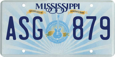 MS license plate ASG879
