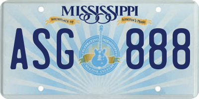 MS license plate ASG888