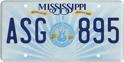 MS license plate ASG895