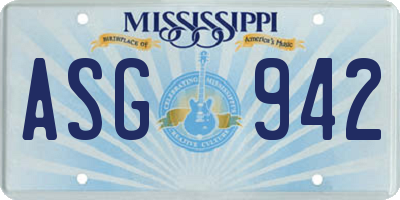 MS license plate ASG942