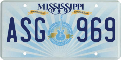 MS license plate ASG969