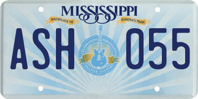 MS license plate ASH055