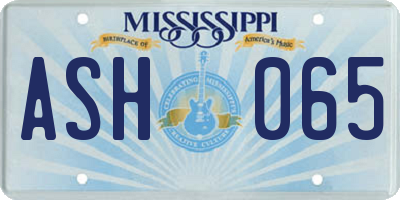 MS license plate ASH065