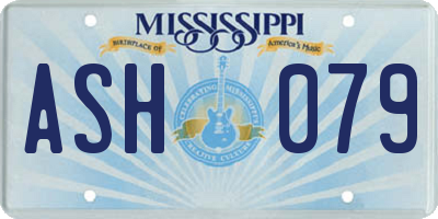 MS license plate ASH079
