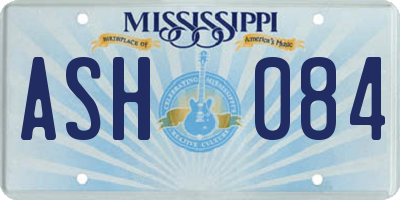 MS license plate ASH084