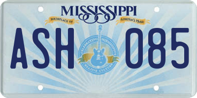 MS license plate ASH085