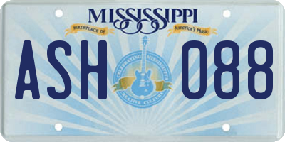MS license plate ASH088