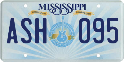 MS license plate ASH095