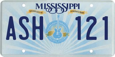 MS license plate ASH121